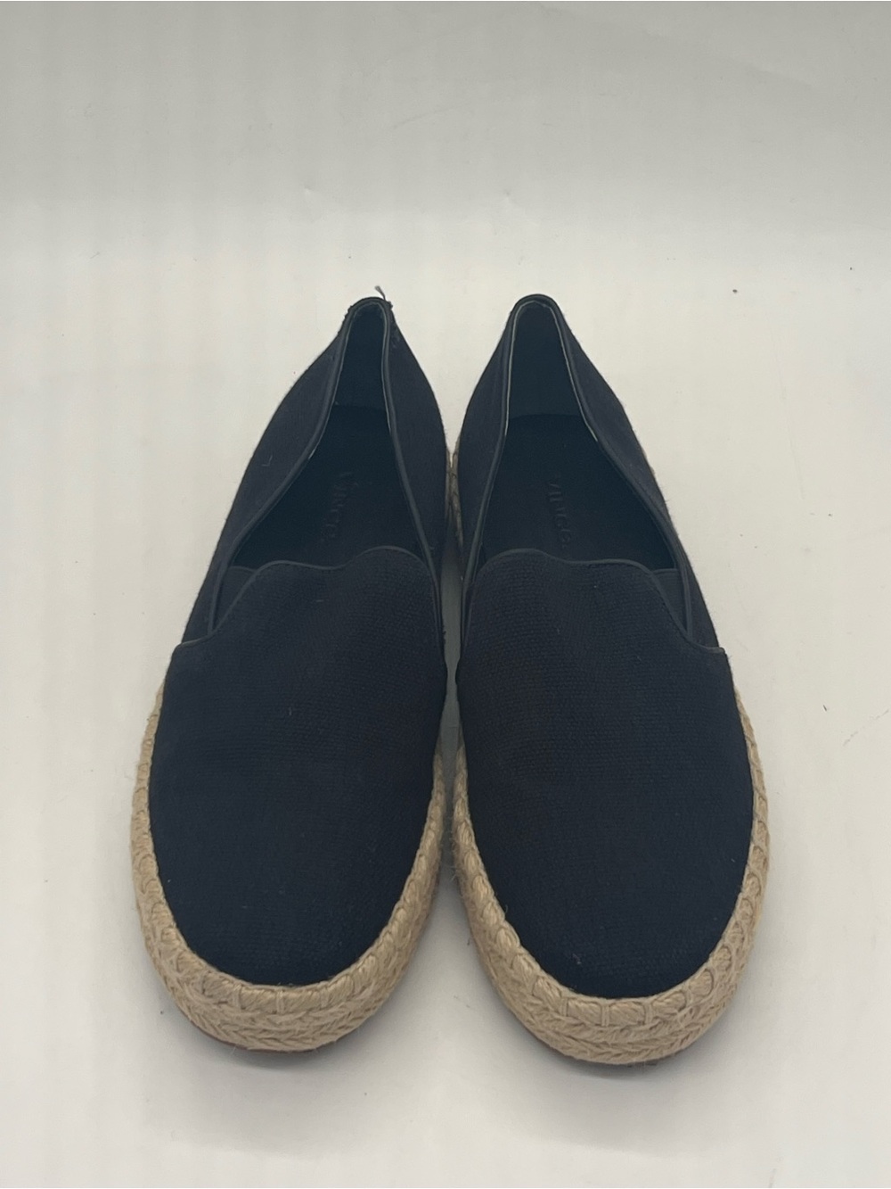 Vince Black Canvas Espadrille Slip-On
